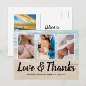 ビーチ マルチ ウェディング フォト サンクス ポストカード (正面/裏面)