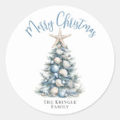 ビーチ メリークリスマス ラウンドシール (正面)