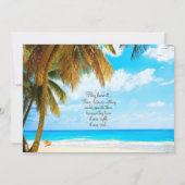 ビーチ、ヤシの木の海宛先リハーサル 招待状 (裏面)
