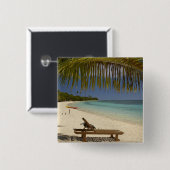 ビーチ、ヤシの木&ラウンジ 缶バッジ (正面&裏面)