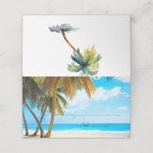 ビーチ、ヤシの木、海結婚の座席表 プレイスカード (外部開封)