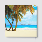 ビーチ、ヤシの木、海結婚ズ ゲストブック (裏面)