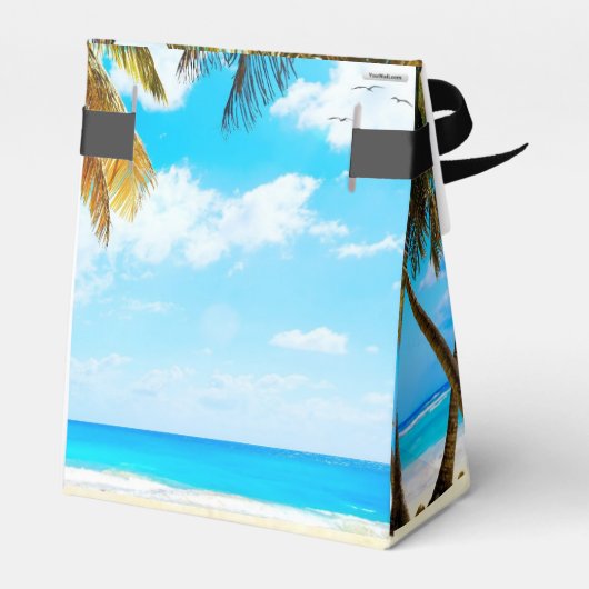 ビーチ、ヤシの木、海結婚ズ フェイバーボックス (裏面サイド)