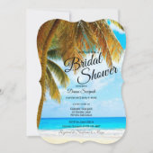 ビーチ、ヤシの木、海 招待状 (正面)