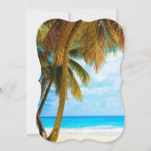 ビーチ、ヤシの木、海 招待状 (裏面)