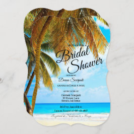 ビーチ、ヤシの木、海 招待状