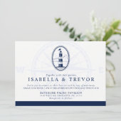 ビーチ ライトハウス | 海事をテーマにしたウェディング 招待状 (スタンド正面)