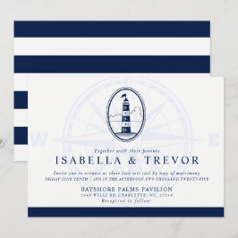 ビーチ ライトハウス | 海事をテーマにしたウェディング 招待状