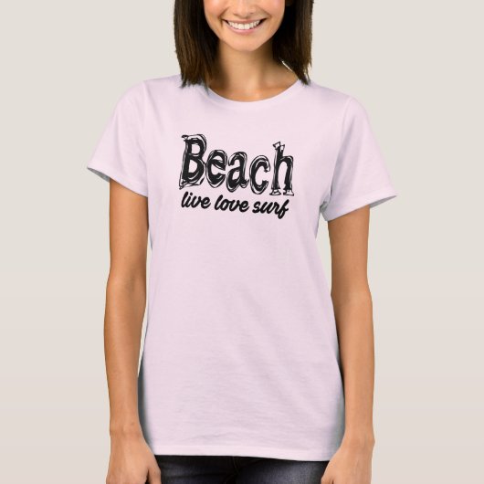 ビーチ(ライブ・ラブ・サーフ) Tシャツ (正面)