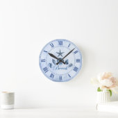 ビーチ ラウンド壁時計 (ホーム)