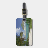 「ビーチ」ラゲッジタグ」ヤシの木/ビーチ/傘 ラゲッジタグ (正面縦)