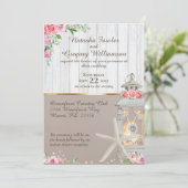 ビーチ ランタン ヒトデ 結婚式招待状 招待状 (スタンド正面)