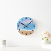 ビーチ レインボー 足跡 アクリル ウォールクロック (ホーム)