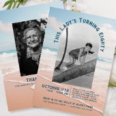 ビーチ ヴィンテージ フォト 80歳の誕生日 オープン ハウス 招待状