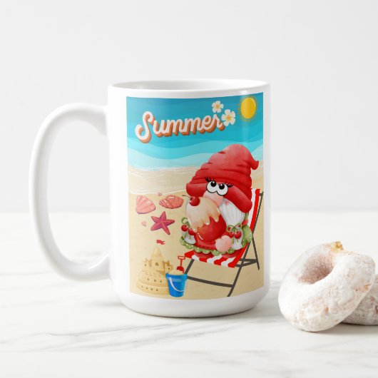 ビーチ、休暇 コーヒーマグカップ (ドーナツ)
