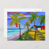 ビーチ |休暇 ポストカード (正面/裏面)