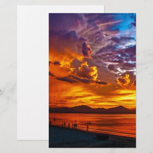 ビーチ 便箋 (正面/裏面)