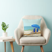 ビーチ、傘、海及び椅子 クッション (椅子)