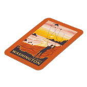 ビーチ&凧 – ラプッシュ，ワシントン マグネット (左側)