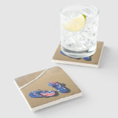 ビーチ|南ウェールズのオーストラリアの旗の皮ひも ストーンコースター (横)