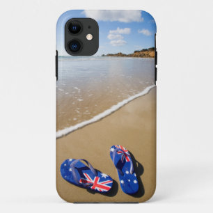 ビーチ 南ウェールズのオーストラリアの旗の皮ひも iPhone 11 ケース