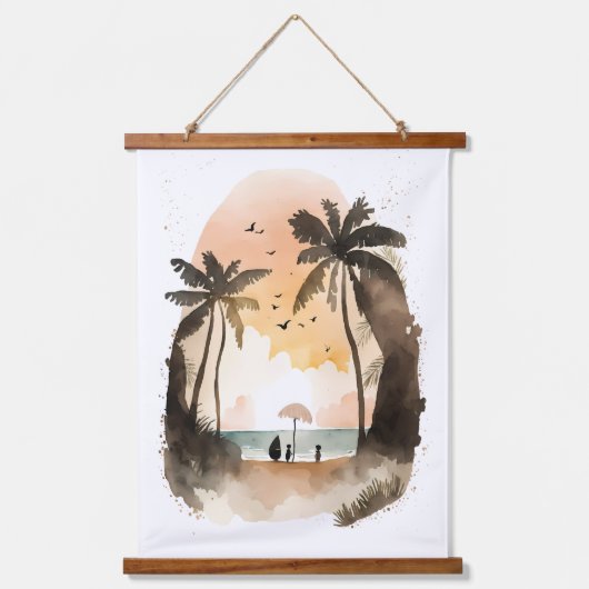 ビーチ 吊り下げ型タペストリー (正面)