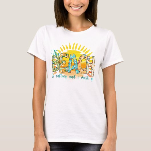 ビーチ |夕日 Tシャツ (正面)