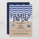 "ビーチ"家族の写真の撮影 招待状 (正面/裏面)