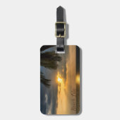 ビーチ、手のひら、日没パーソナライズされた- ラゲッジタグ (正面縦)