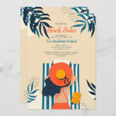 ビーチ 招待状 (正面/裏面)