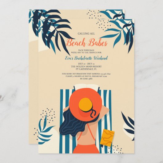 ビーチ 招待状 (正面/裏面)