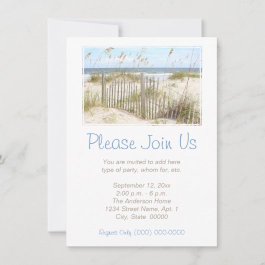 ビーチ 招待状 (正面)