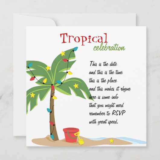 ビーチ 招待状 (正面)