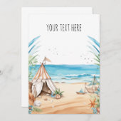 ビーチ 招待状 (正面/裏面)