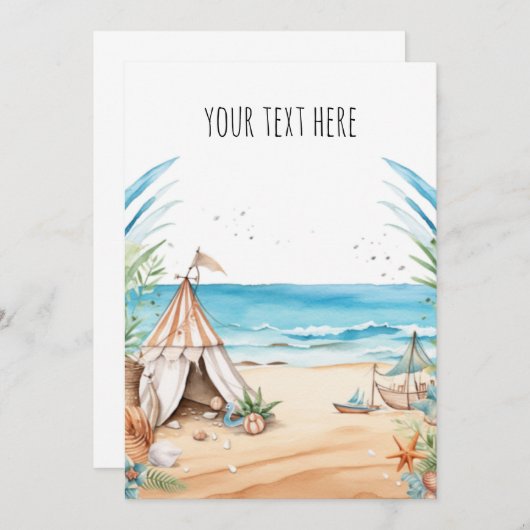 ビーチ 招待状 (正面/裏面)