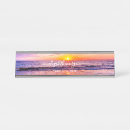 ビーチ 日没 海岸 夏 海の波 デスクネームプレート