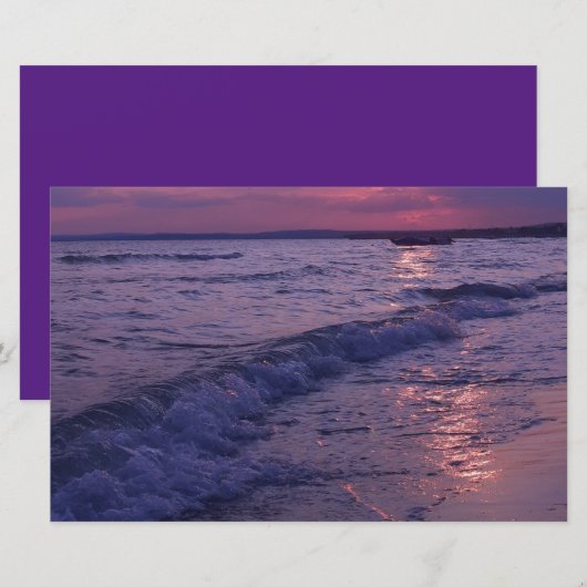ビーチ 日没 海 曇り空 スクラップブック ペーパー (正面/裏面)