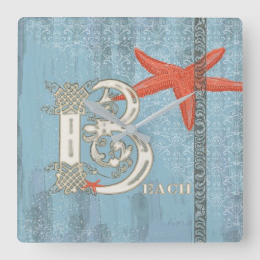 ビーチ-柱時計 スクエア壁時計 (正面)