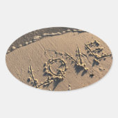 ビーチ 楕円形シール (正面)