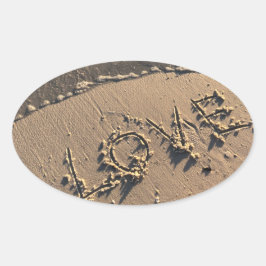 ビーチ 楕円形シール