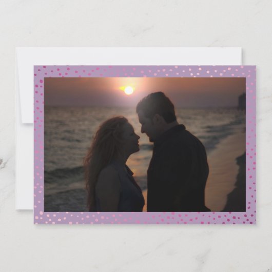 ビーチ 水彩画の朝日 セーブ・ザ・デート フォト 招待状 (裏面)