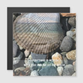 ビーチ、水、岩石、およびシェルのグリーティングカード (正面/裏面)