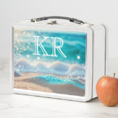 ビーチ 海の波 自然 輝き イニシャル メタルランチボックス (インサイチュ)