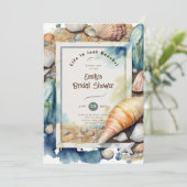 ビーチ 海岸 海の 赤ちゃん歓迎会 誕生日 結婚式 招待状 (スタンド正面)