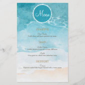 ビーチ、海水彩背景結婚のメニュー (正面)