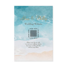 ビーチ、海水色の背景エンクロージャカード