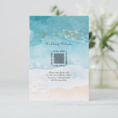 ビーチ、海水色の背景エンクロージャカード エンクロージャーカード (スタンド正面)