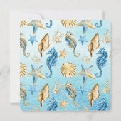 ビーチ | 海辺の貝殻 ブライダルシャワー 招待状 (裏面)