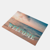 ビーチ,海，夕日，ようこそ ドアマット (アングル)