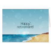 ビーチ、海、青い空の定年カード (正面横)